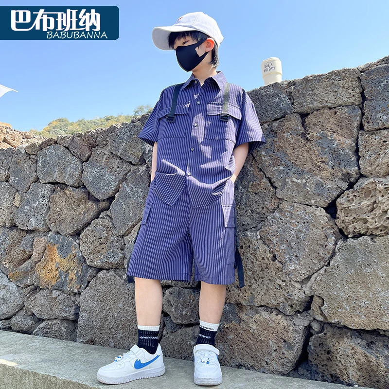 男童套装夏装2025新款儿童帅气网红潮童装中大童炸街衣服休闲运动