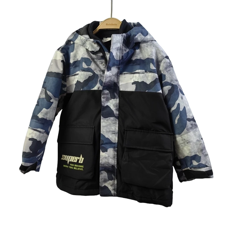 巴拉儿童雪地迷彩抓绒衣内胆冲锋衣