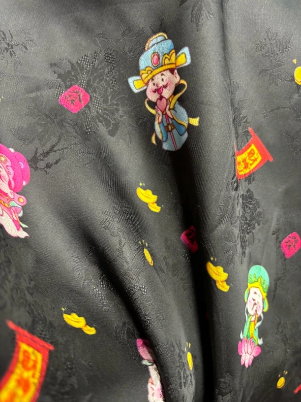 财神到 人丝国风香云纱服装面料布料