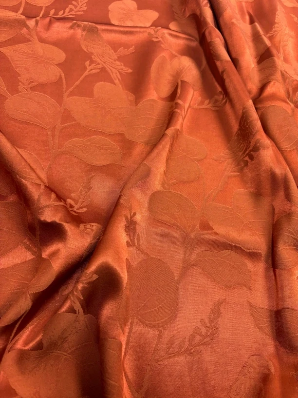 番茄红爱心树叶 人丝亲肤时尚服装面料