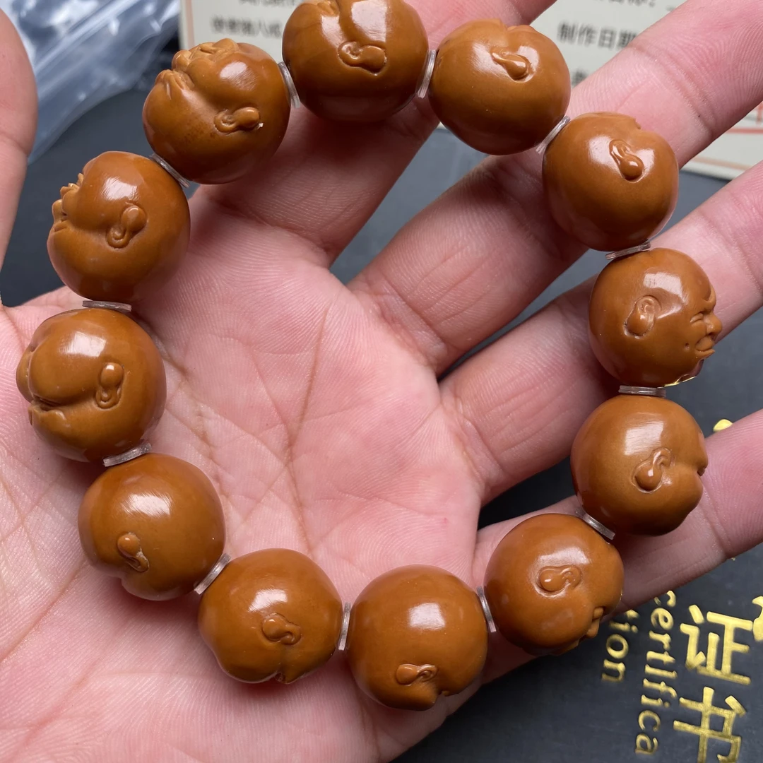 橄榄核雕刻铁核人生百态文玩手串手链