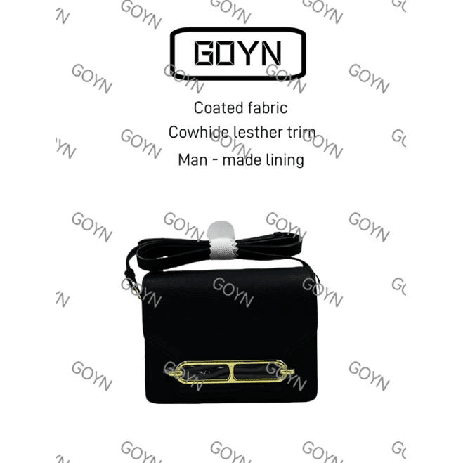 GOYN手工真皮女包猪方包黑色0083