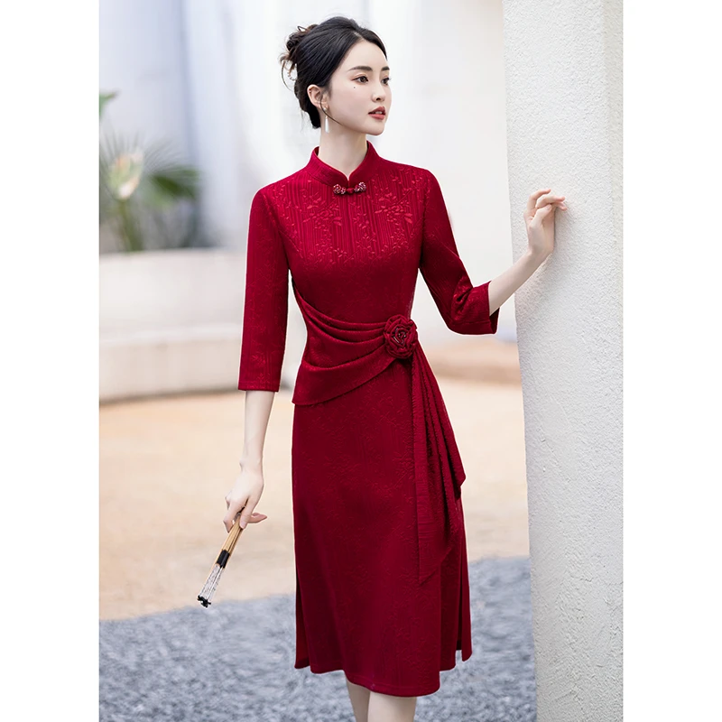 2025新款新中式喜婆婆婚宴装婚礼妈妈礼服旗袍女款2025款网红款