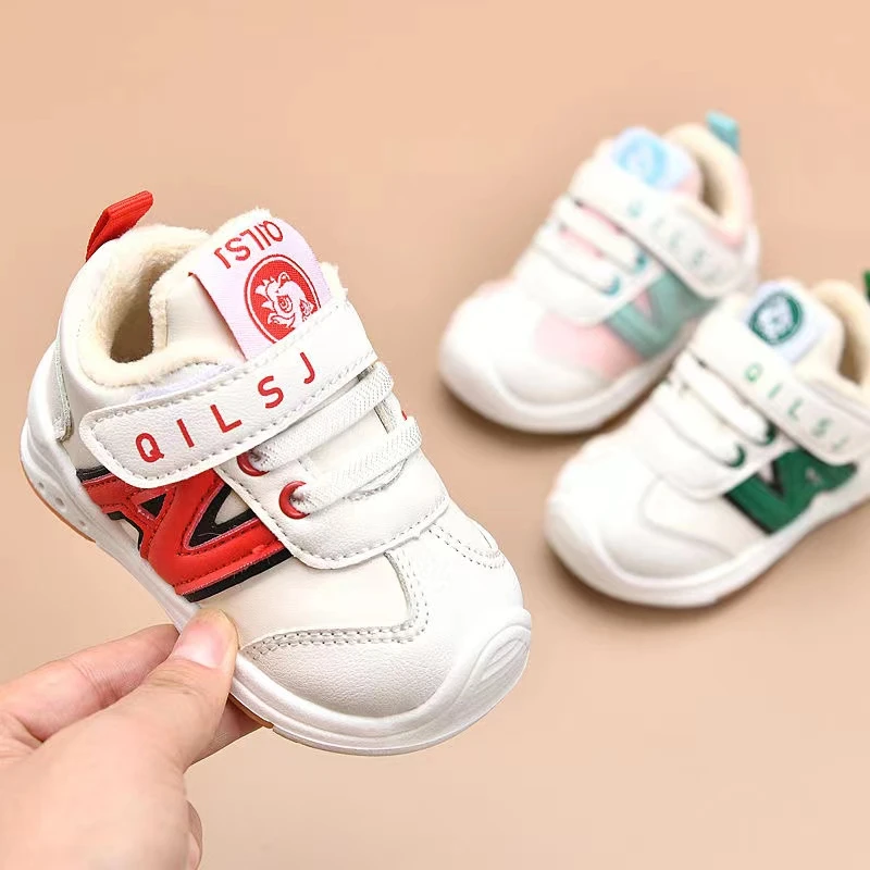 冬季婴儿宝宝机能鞋学步鞋加绒防滑男童女童运动鞋软底小童鞋