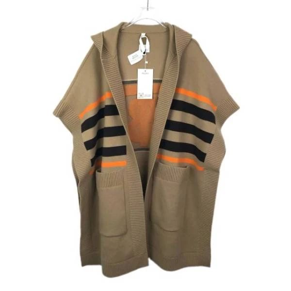 Burberry/博柏利 棕色连帽针织/斗篷/FQ0129414768/99新/1码