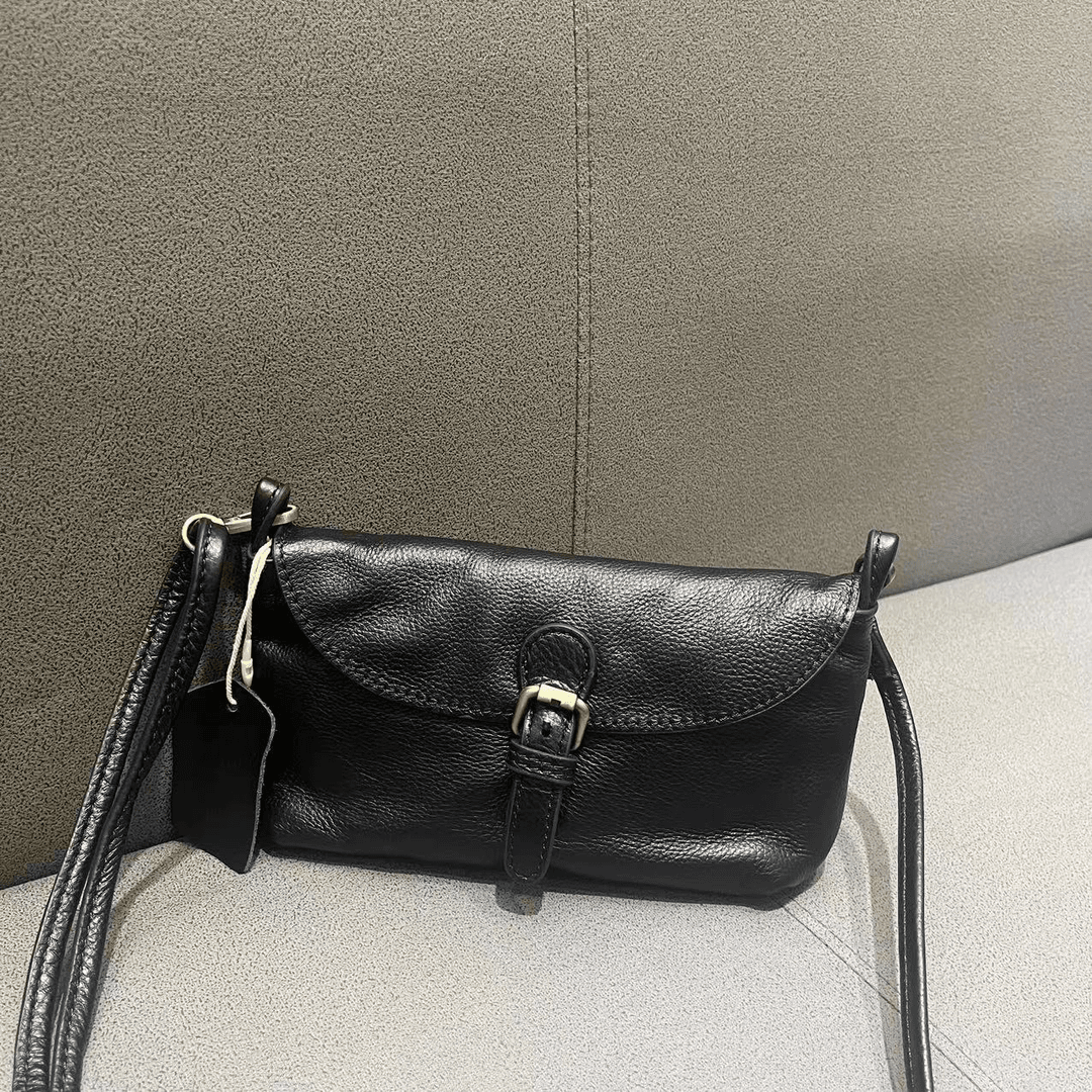 【A008-20597】时尚休闲百搭女士黑色真皮腋下单肩肩包