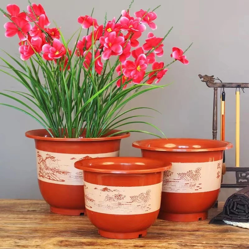 34cm口径仿陶瓷树脂种果树大号加厚室外防晒绿萝玫瑰月季多肉花盆