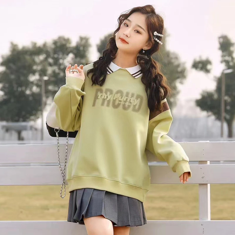 儿童2024新款女童时尚百搭卫衣春秋洋气上衣中大童春季宽松上衣潮