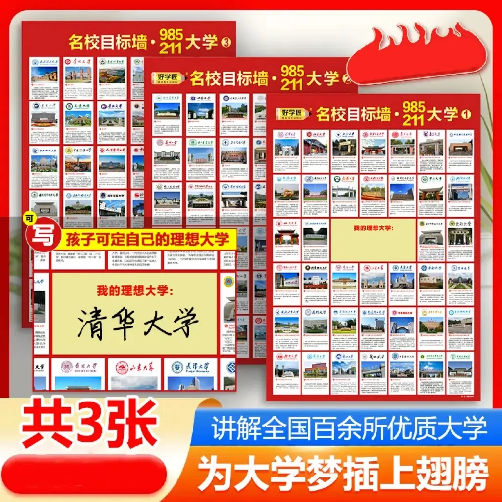 好学匠985/211名校目标墙百所名校大学讲解给孩子种下一个大学梦Y