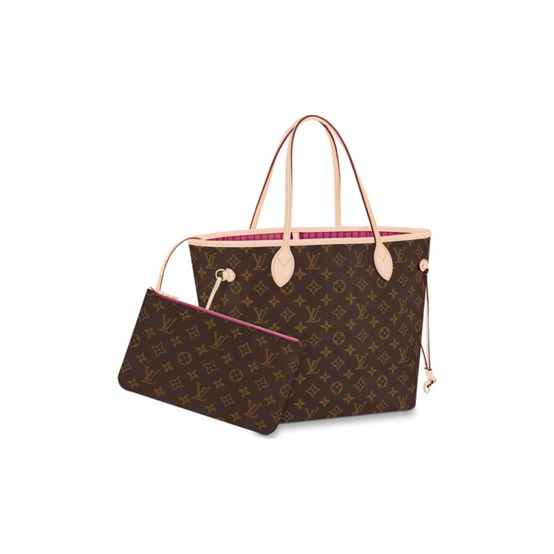 全新未使用 LouisVuitton/路易威登 NEVERFULL 中号/ nf 玫红色