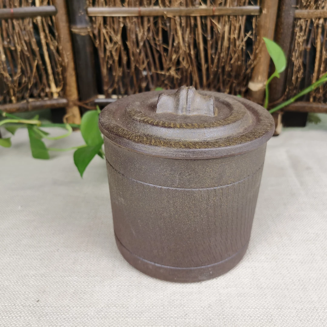 钦州坭兴陶柴烧茶叶罐半斤复古茶罐陶瓷家用普洱茶缸醒茶盒防潮罐