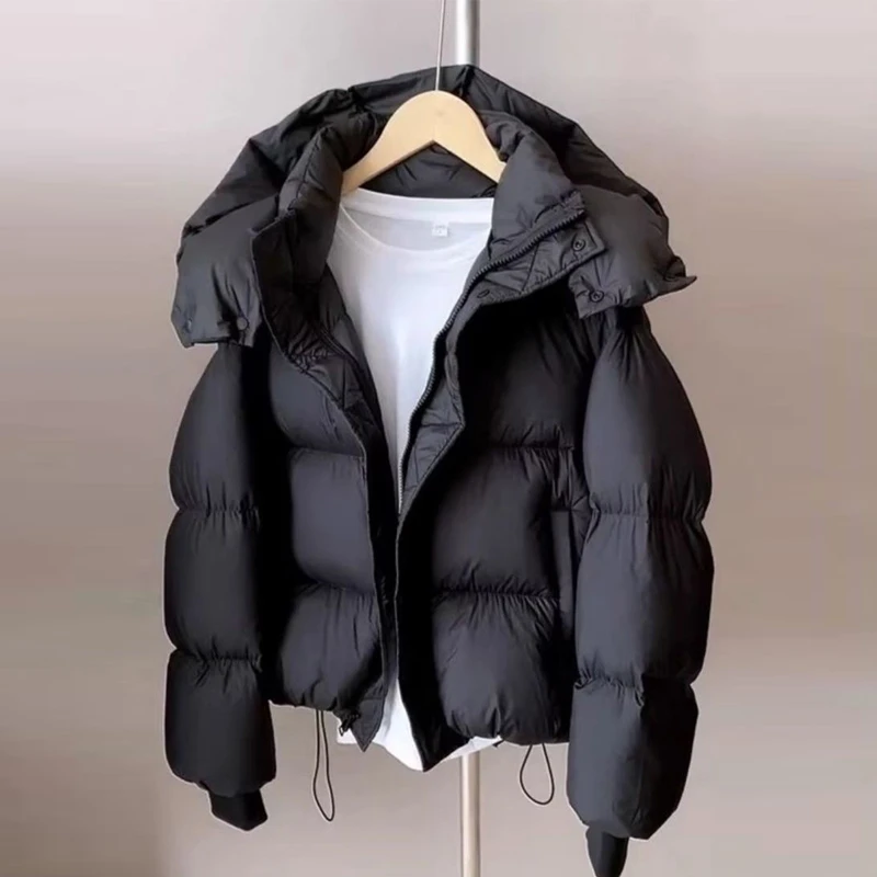 小个子连帽棉衣宽松百搭棉服冬季韩版2024新款爆款加厚保暖面包服