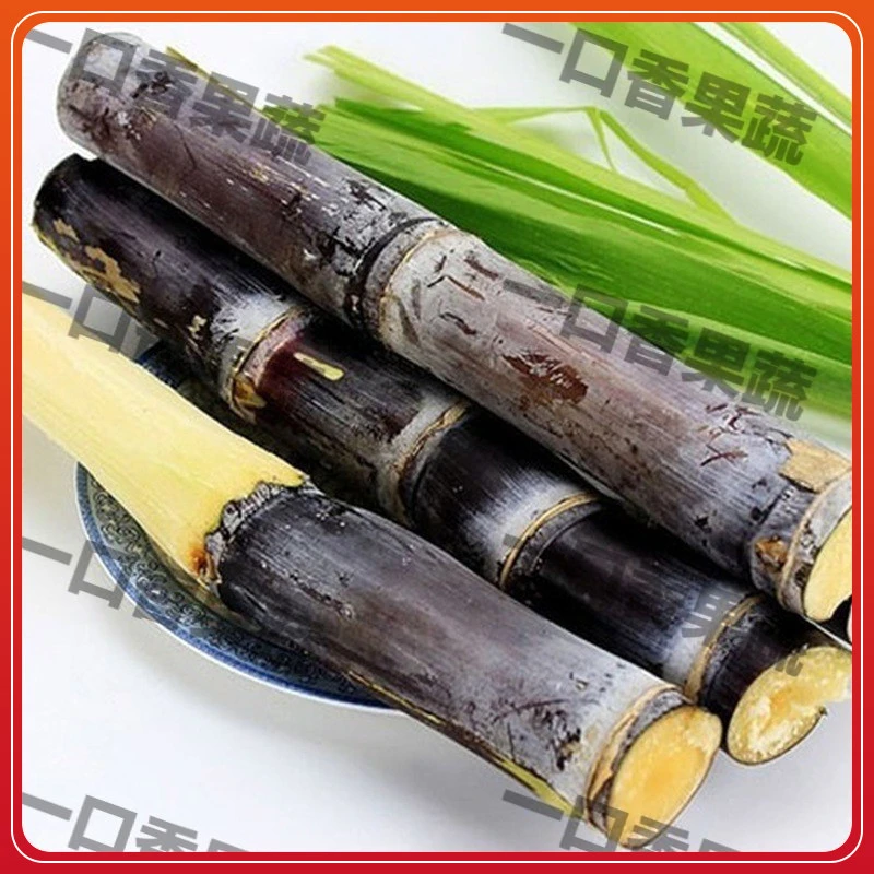 广西百色黑皮甘蔗新鲜香甜食用清甜产品多汁发货