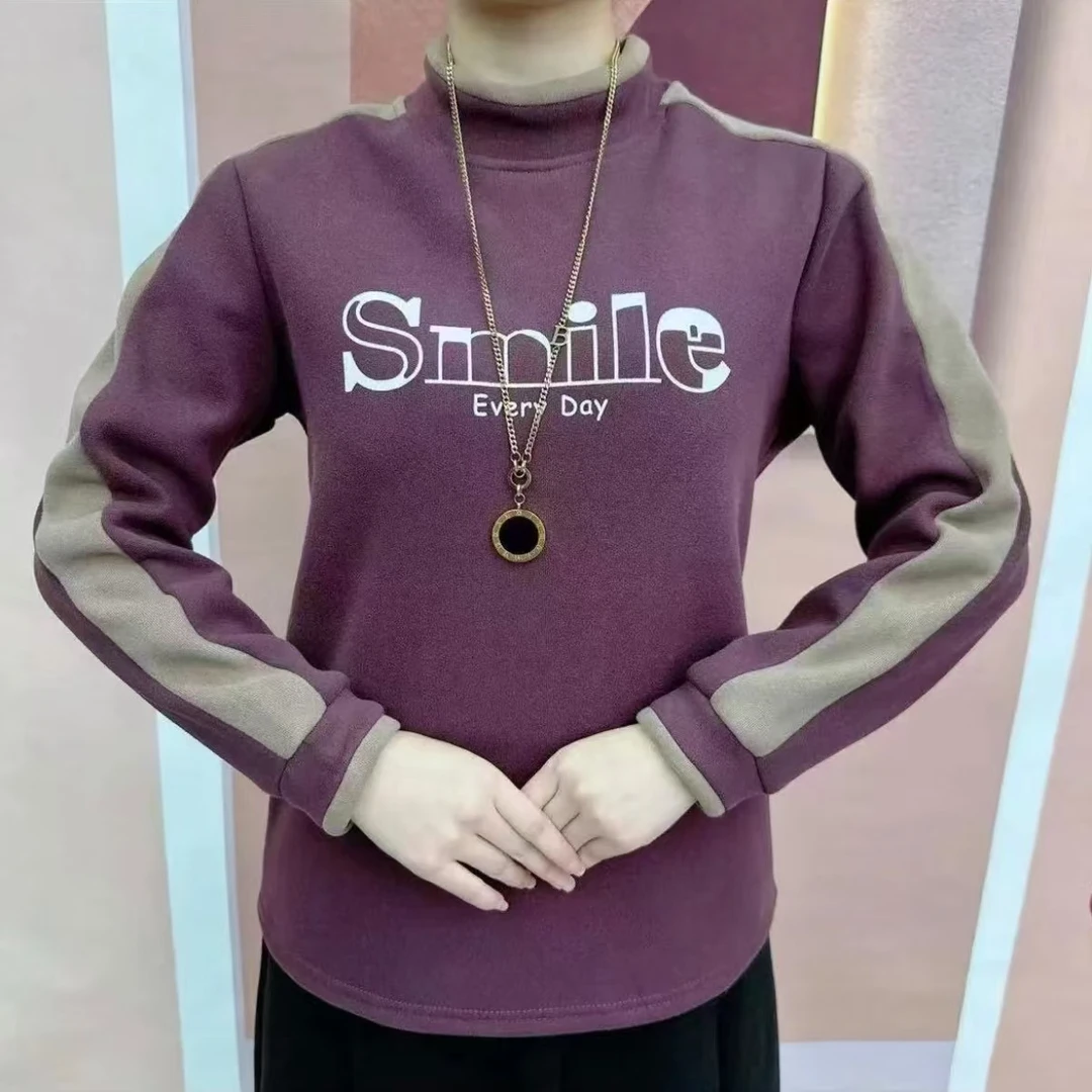 080-0新款加绒加厚德绒小衫