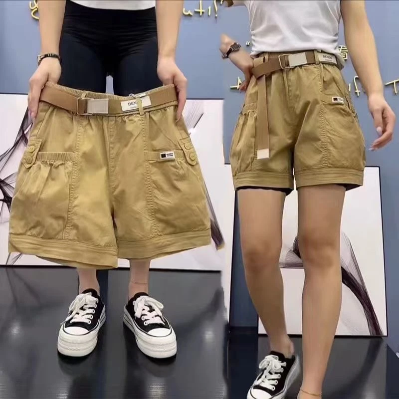 夏季新款水洗棉灯笼短裤女显瘦宽松五分裤高腰百搭大兜薄款休闲裤