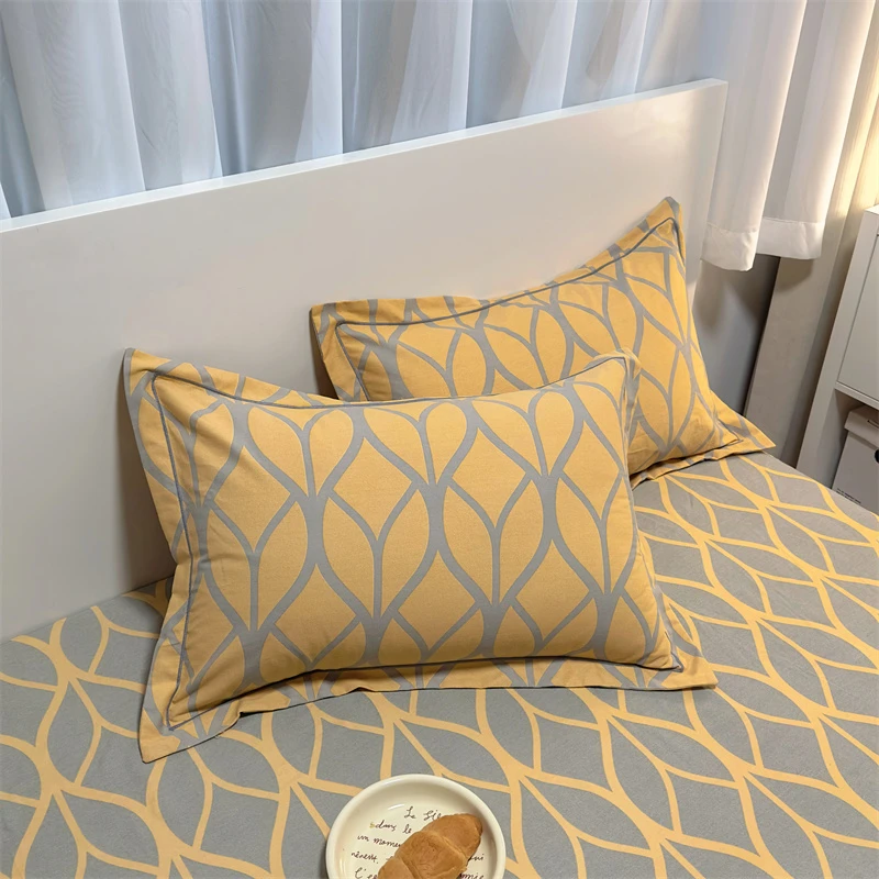 全棉磨毛印花枕套一对装秋冬单人加厚纯棉枕头套48x74枕芯套一只