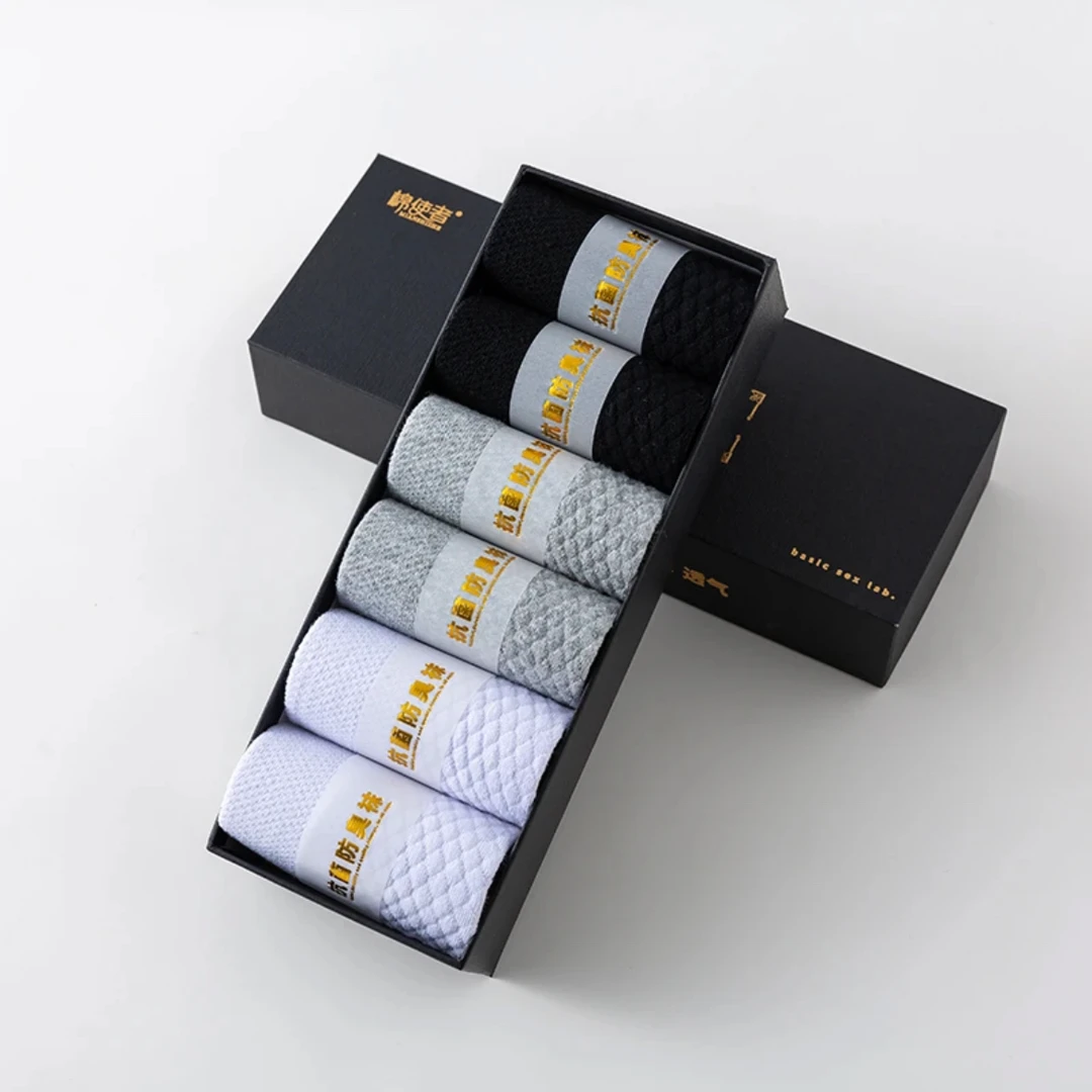 棉使者男女【10A】抗菌防臭袜中筒袜/短袜6双香薰透气吸汗男女纯色