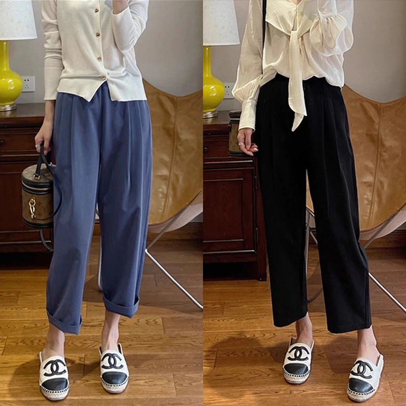 孕妇裤春款2024新款宽松休闲萝卜裤小个子托腹裤显瘦哈伦夏季153