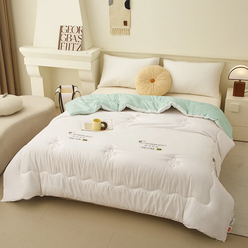 A类抑菌大豆纤维被加厚可水洗秋冬被亲肤柔软