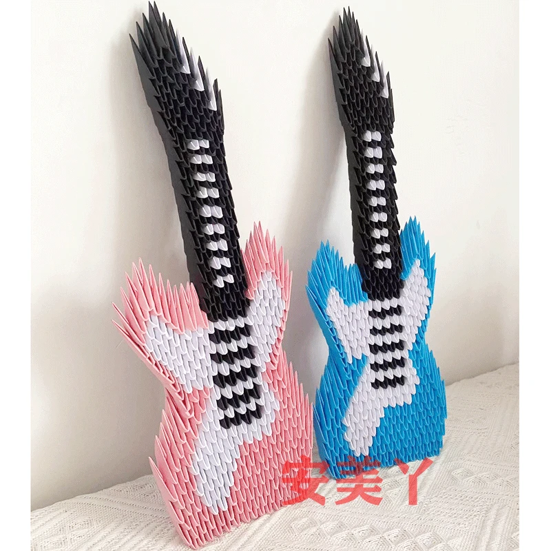 手工DIY折纸儿童学生三角插折纸手工作业4*6厘米三角叉材料包吉他