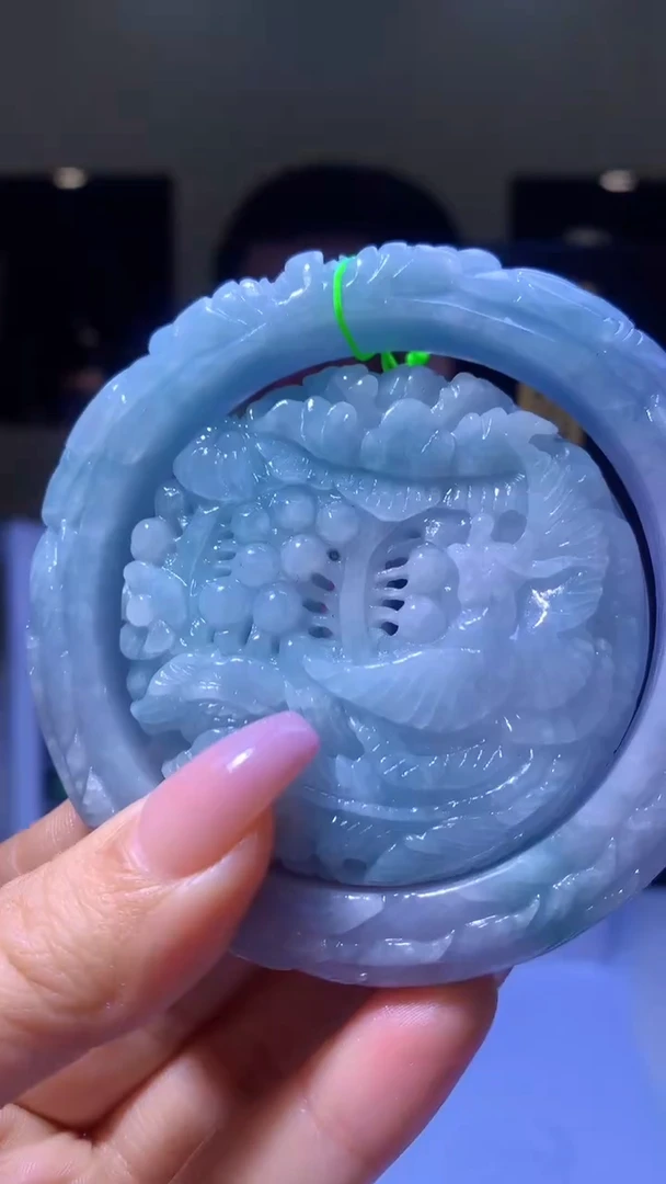 【闪购商品】定制翡翠未镶嵌447-3355ty毛货手镯（61圈）