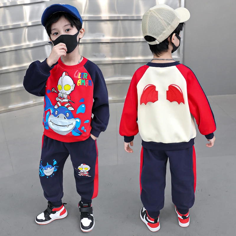 套装2025春秋季新款男童洋气休闲奥特曼儿童衣服鲨鱼款帅气90-150