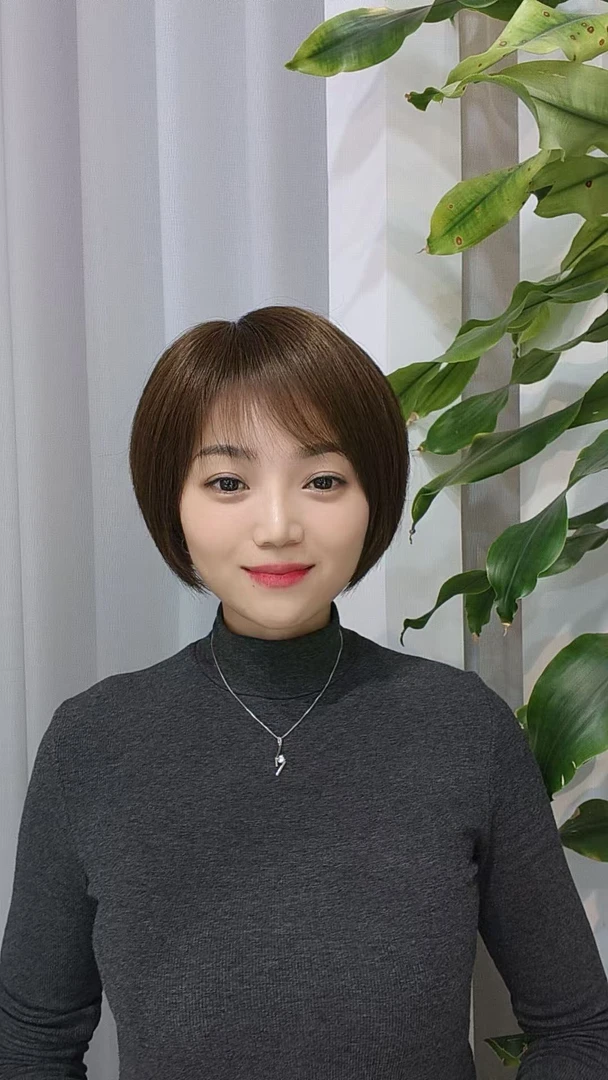 时尚气质 纯手工钩织 大头皮 全真发 波波假发套