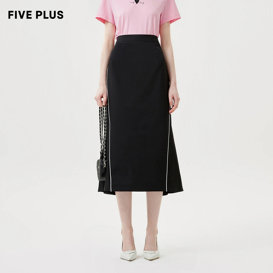 FIVE PLUS夏装设计感高腰半身裙女气质鱼尾裙长款裙子2TE2071730