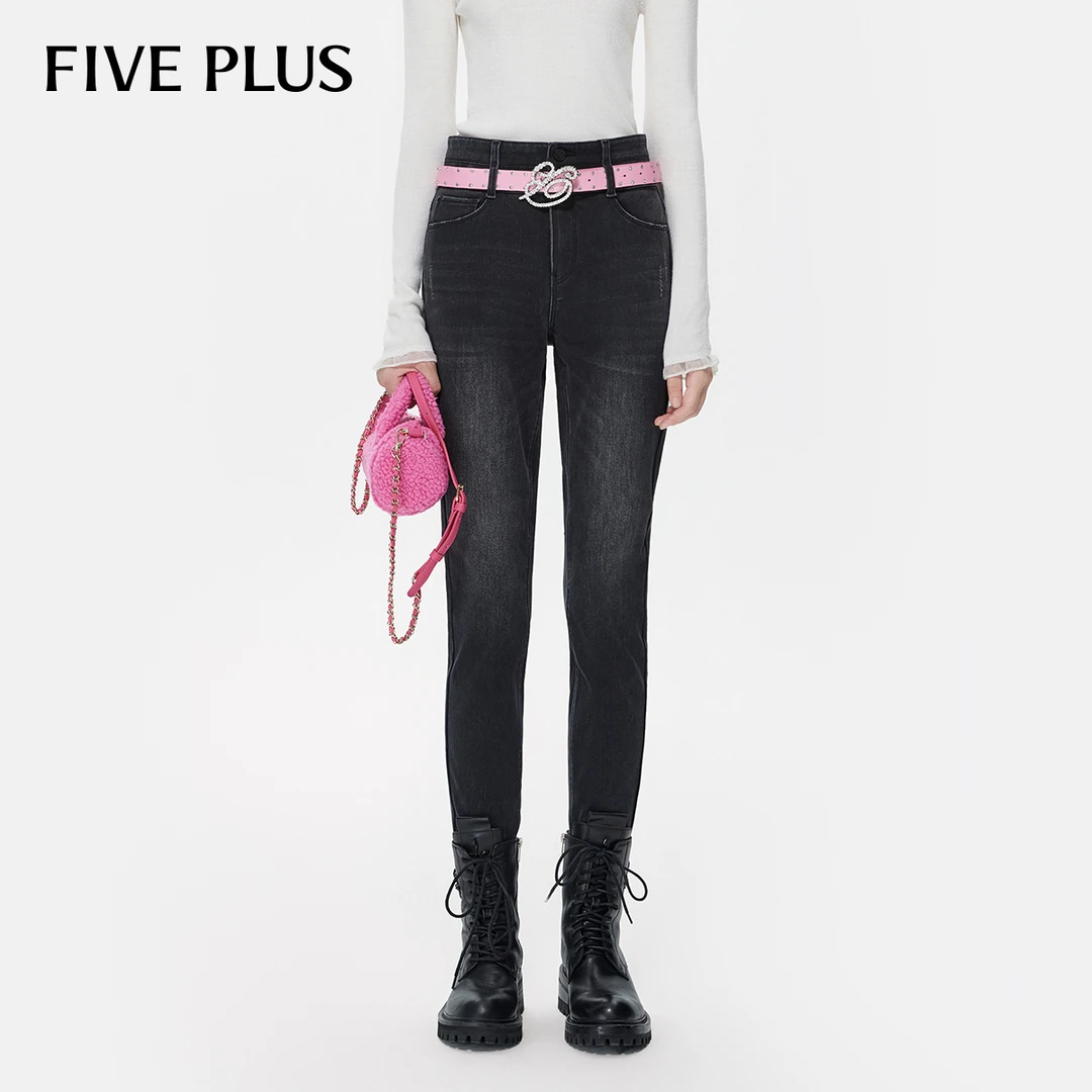 FIVE PLUS牛仔裤女四面弹长裤显瘦小脚裤弹力2TA4066100