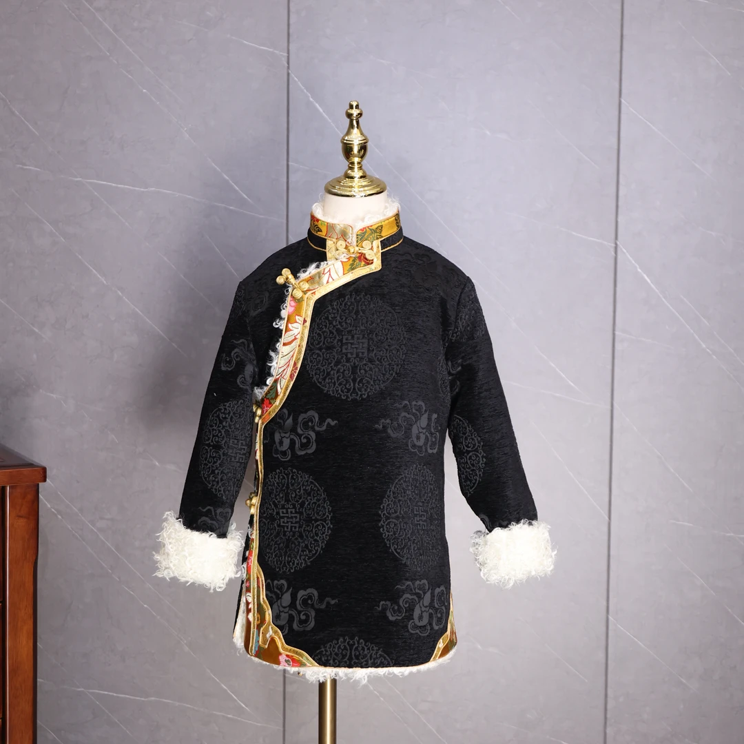 冬款八宝外套儿童加绒加厚复古款品质童装女童春装-TZWT966