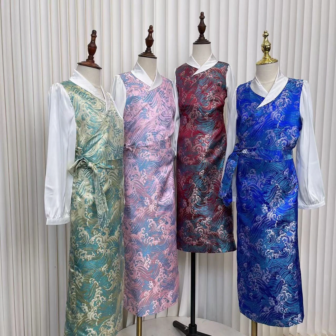 儿童藏式【海浪花】新款藏式民族风假两件童装西藏服
