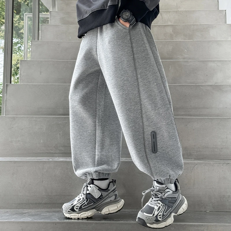 男童春秋运动裤2024新款宽松中大童秋季休闲长裤洋气运动裤时尚潮