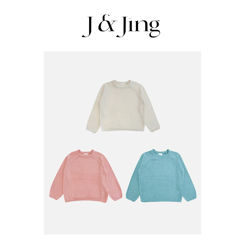 J&Jing-「水果奶昔」-卷边糖果色设计感保暖宽松针织毛衣Y24235