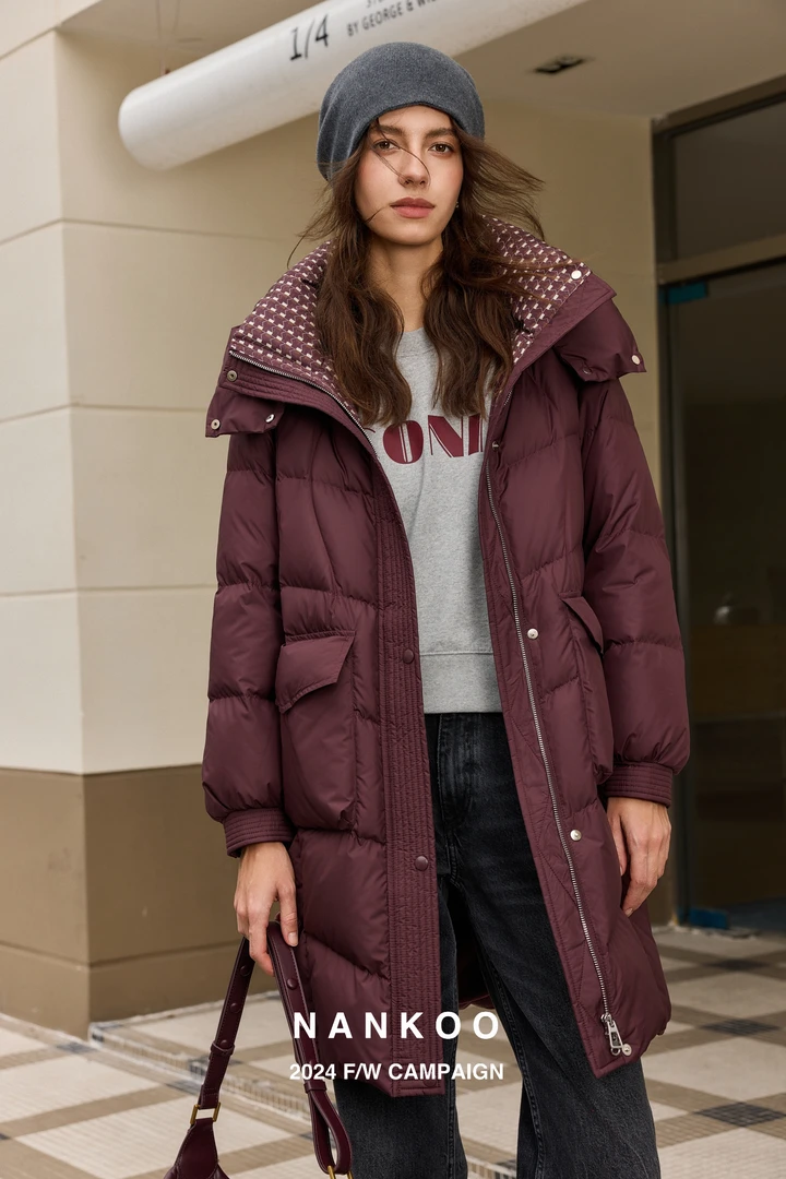 气质通勤羽绒服女加厚保暖可拆卸帽冬装