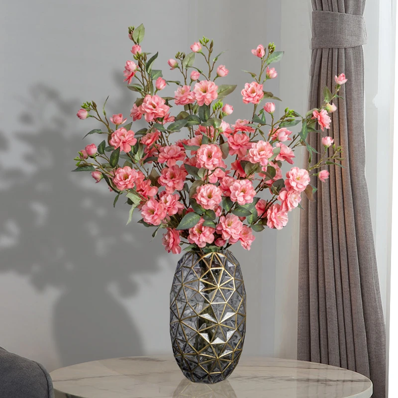 【送1支】伊塔洛山茶花长款仿真花插花山茶花摆件装饰电视柜绢花