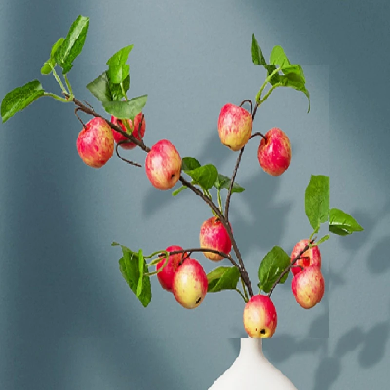单支小苹果家居桌面茶几空调装饰摆件梳妆台花果仿真摄影假花道具