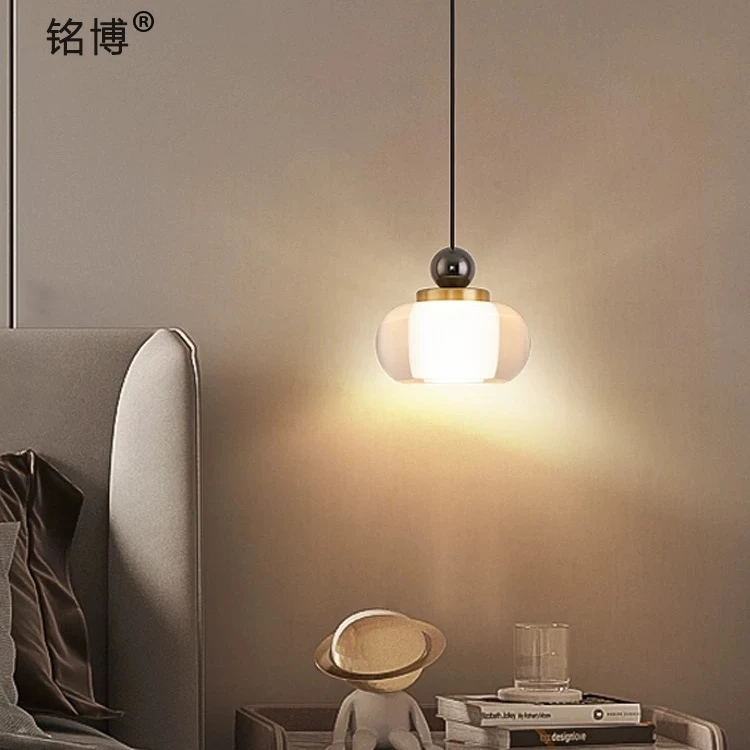 铭博新款高级感护眼卧室吊线灯简约轻奢创意升降床头灯餐厅吧台灯