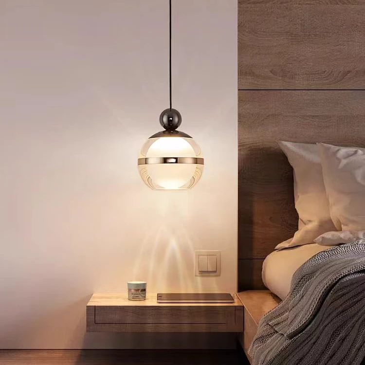 铭博北欧床头吊灯现代简约升降护眼灯极简餐厅吧台灯卧室小吊灯