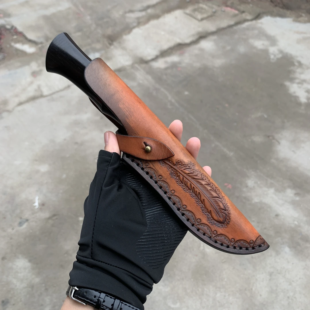 定制款 大马士革钢/SKD-11/9cr 博伊直刀