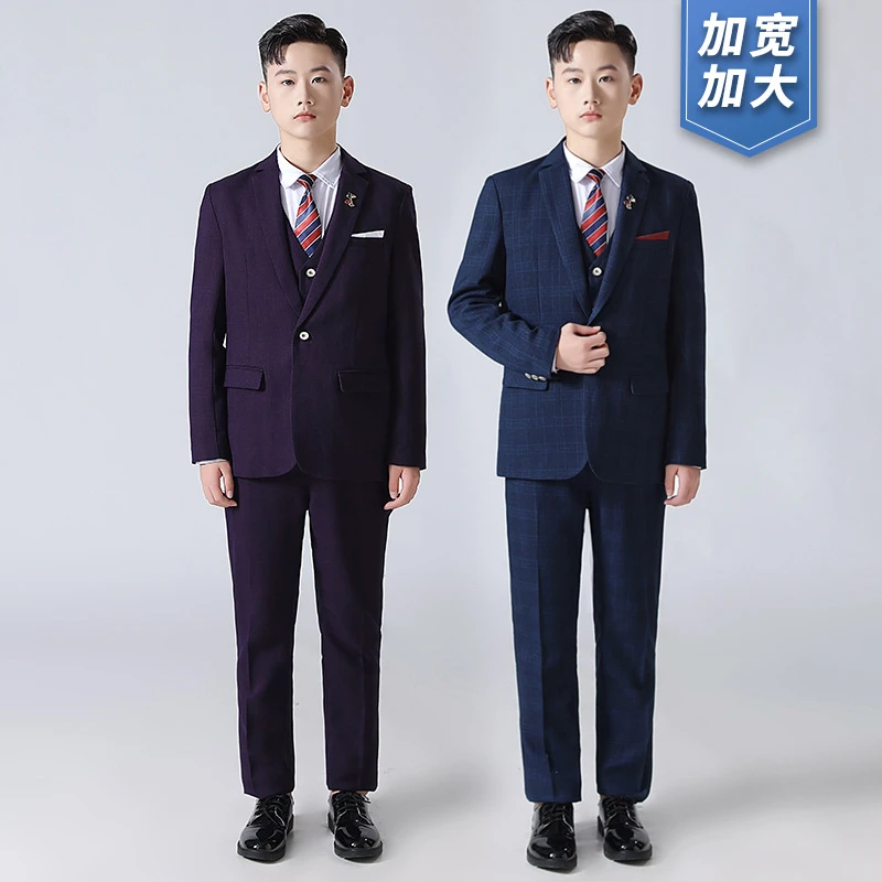 男童韩版小西装套装儿童加肥加大码主持人花童钢琴演出服时尚帅气