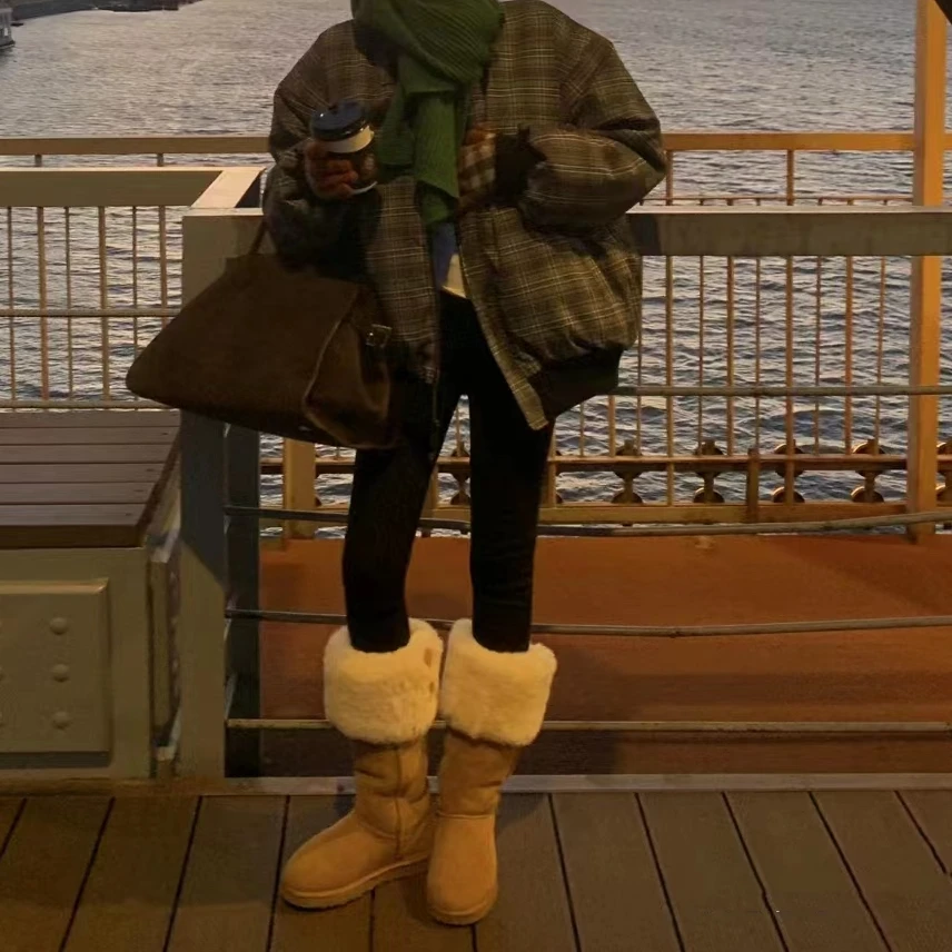 小千女神女款真羊皮毛一体时尚雪地靴百搭显瘦保暖