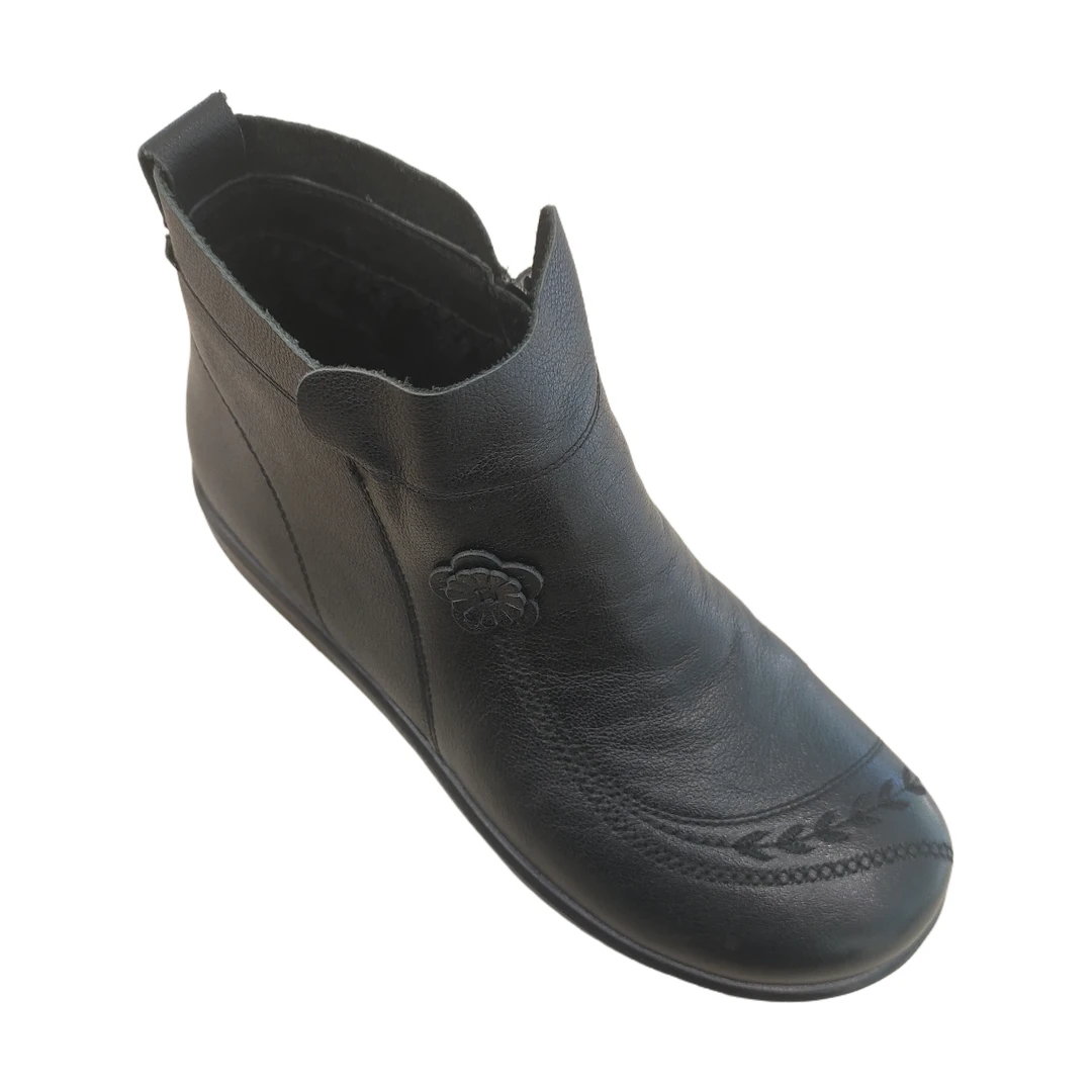 康奈11228357时尚休闲真皮加绒女棉靴