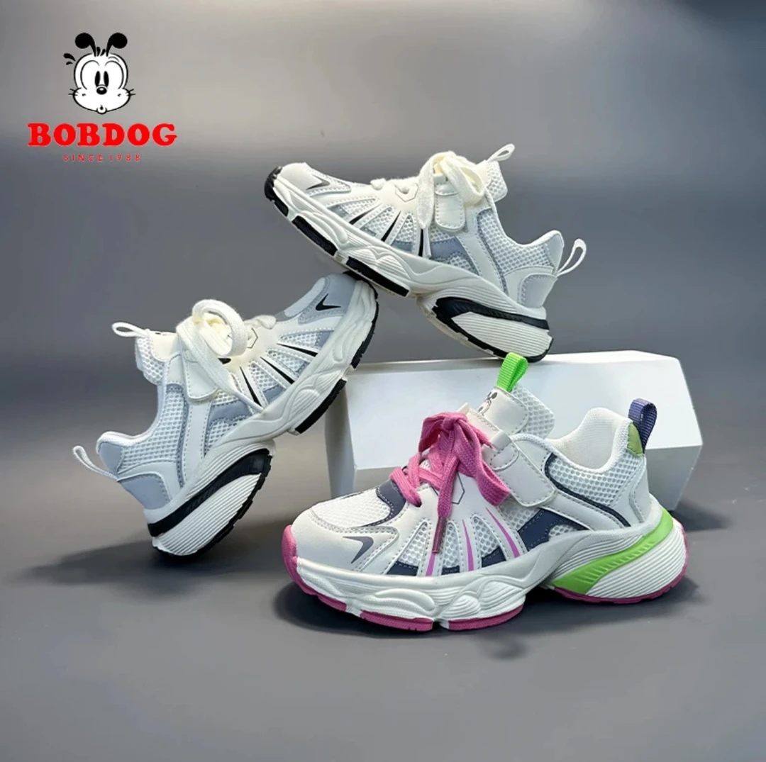 Bobdog/巴布豆2024春夏季男女大童单网透气百搭老爹鞋运动鞋101