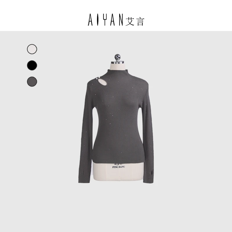 【keke设计-AY283】百搭高级感轻奢女装定制长袖针织衫