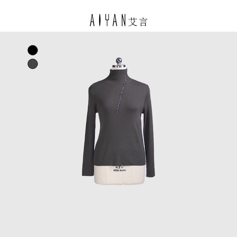 【keke设计-AY174】百搭高级感轻奢女装定制长袖针织衫