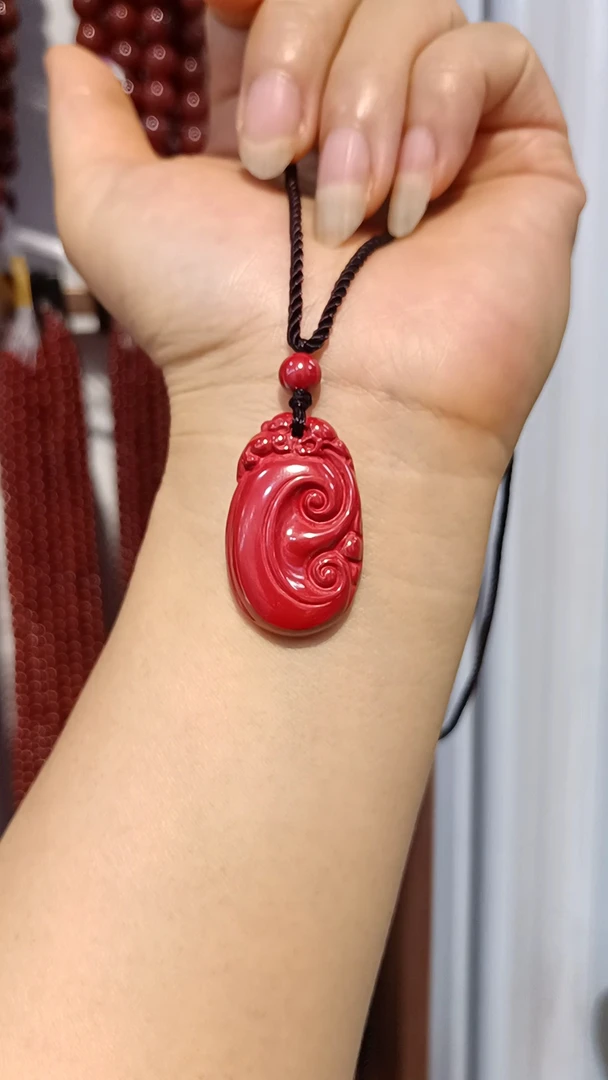 含辰砂工艺品正品朱砂本命年事事如意帝王砂吊坠