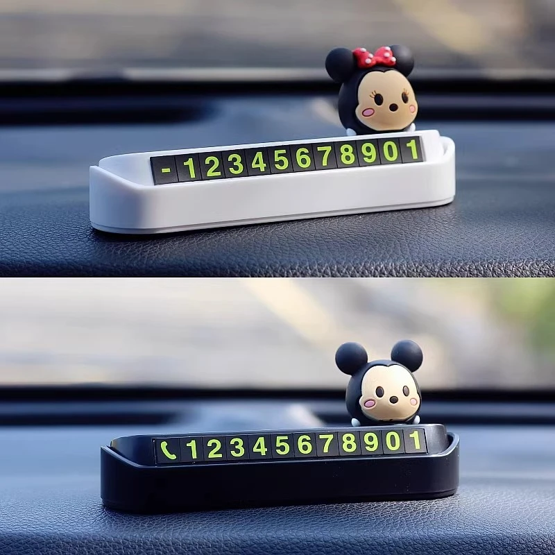 米奇临时停车号码牌卡通挪车卡可隐藏车内粘贴车牌临时停车号码牌