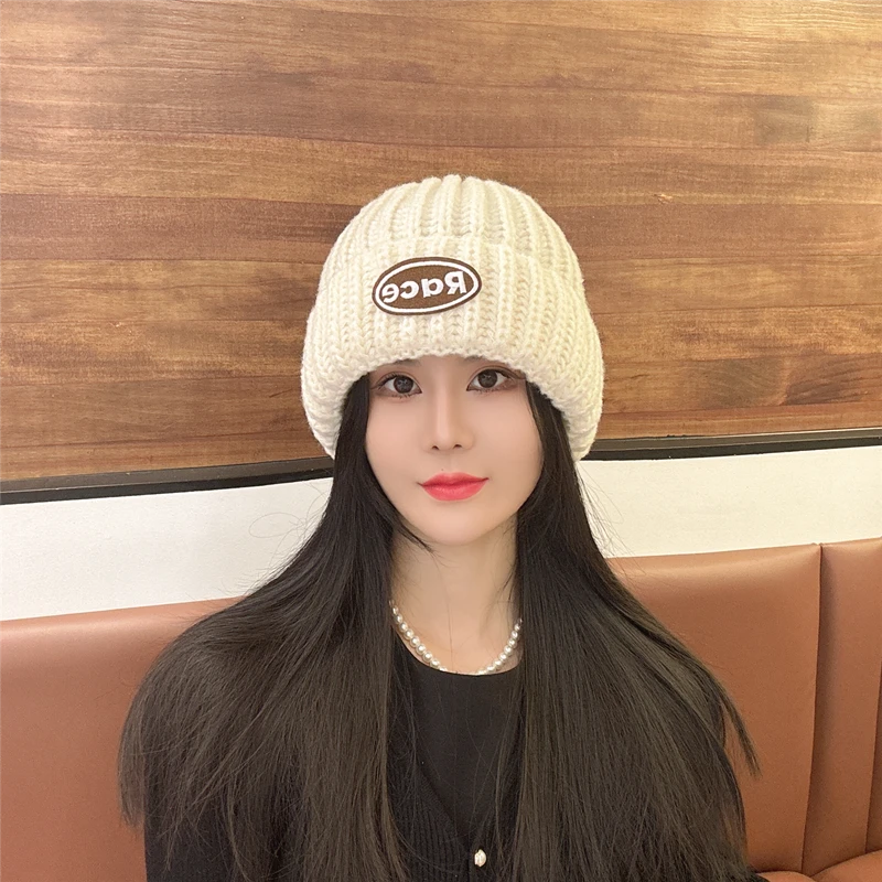 秋冬新款韩版防风保暖网红粗线针织帽子女百搭休闲小清新毛线帽