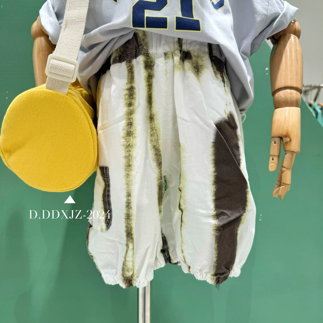 【捡漏】达不溜家韩版男女童高颜值宽松印花布七分中裤 6050