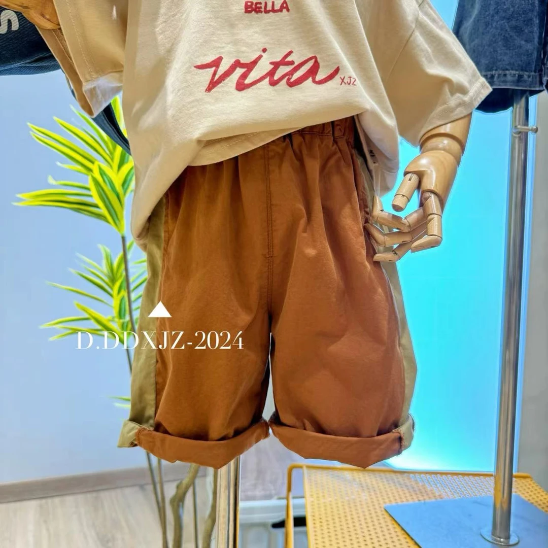 【捡漏】达不溜家原创韩版男女童高颜值拼色七分中裤6051